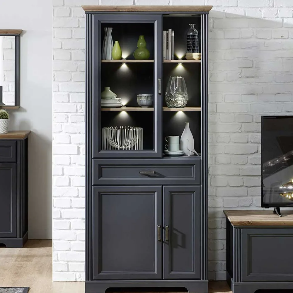 New Wohnzimmer Vitrinenschrank Valgura Wohnzimmervitrinen|Vitrinenschrank