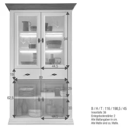 Wohnzimmer Vitrinenschrank Greeks*Pharao24