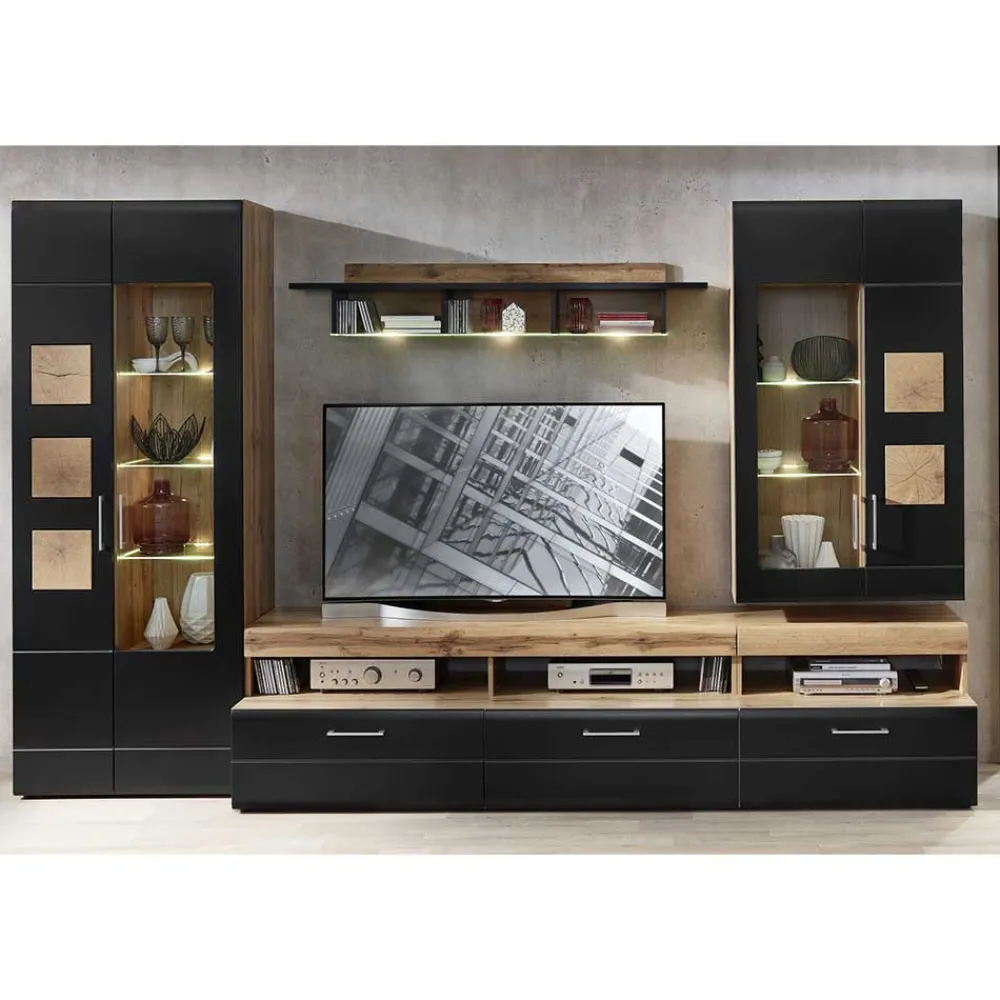 Outlet Wohnzimmeranbauwand Beldar Moderne Wohnwände|Wohnwand 350 Cm