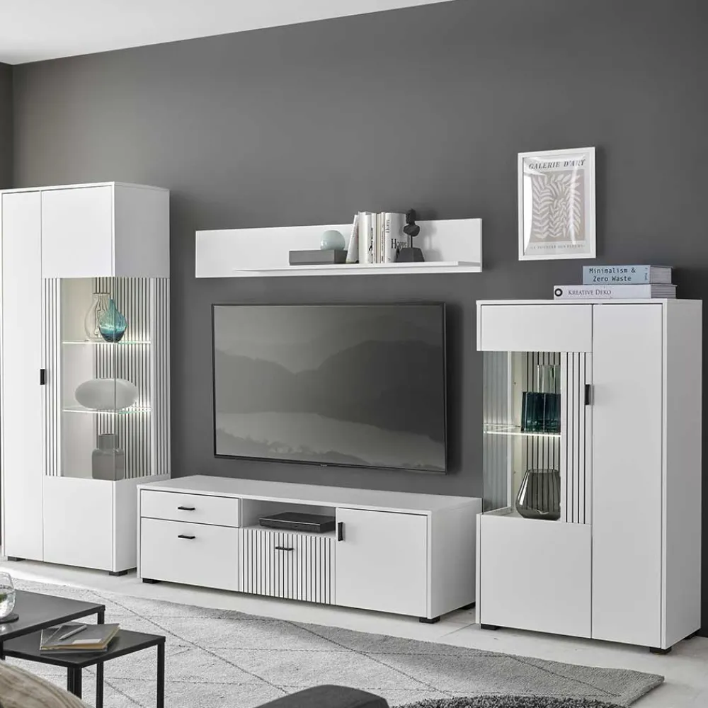 New Wohnzimmeranbauwand Paros Wohnwand 300 Cm|Moderne Wohnwände