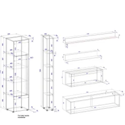Wohnzimmermöbel mit Schreibtisch Rascian*Pharao24