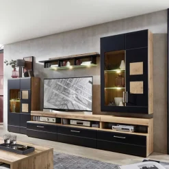 Wohnzimmerschrankwand Beldar*Pharao24 Discount