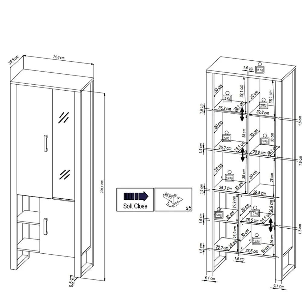Outlet Wohnzimmervitrine Besi Vitrinenschrank|Wohnzimmervitrinen