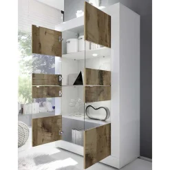 Hot Wohnzimmervitrine Yuelva Vitrinenschrank|Wohnzimmervitrinen