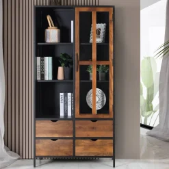 Clearance Wohnzimmervitrinenschrank Aniela Stauraumvitrinen