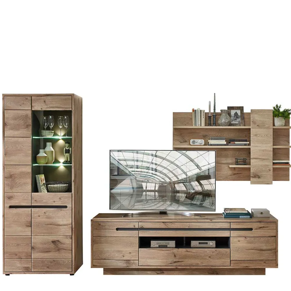 Outlet Wohnzimmerwand Griffin Wohnzimmerschrank|Wohnwand 300 Cm