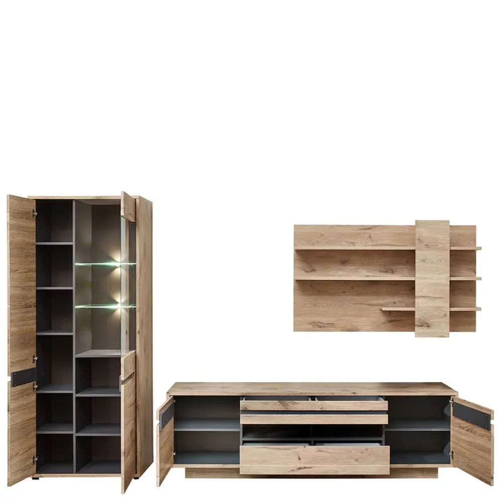 Outlet Wohnzimmerwand Griffin Wohnzimmerschrank|Wohnwand 300 Cm