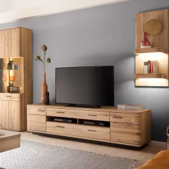 Sale Wohnzimmerwand Wupnia Wohnwand 250 Cm|Massivholz Wohnwände