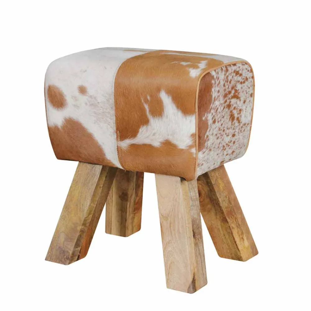 Ziegenfell Hocker Metallo*Pharao24