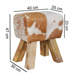 Ziegenfell Hocker Metallo*Pharao24