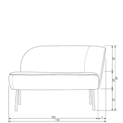Outlet Zweisitzer Lounge Sofa Merkur Wohnzimmercouch|2 Sitzer Sofa
