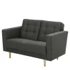 Outlet Zweisitzer Sofa Anthrazit Loytima Wohnzimmercouch|Einzelsofa
