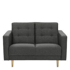 Outlet Zweisitzer Sofa Anthrazit Loytima Wohnzimmercouch|Einzelsofa