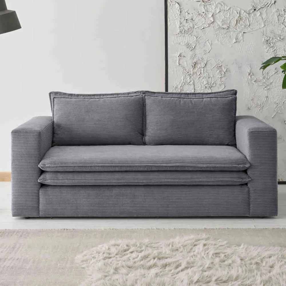 Outlet Zweisitzer Sofa Anthrazit Eltusa Wohnzimmercouch|2 Sitzer Sofa